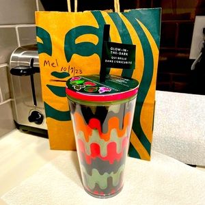 Starbucks, 2023 Halloween glow in the dark grande with stickers. One left.